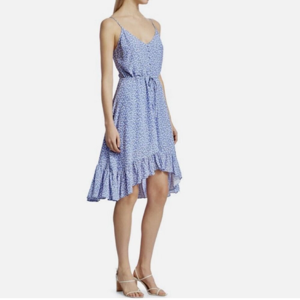 RAILS Frida Sky Blue Daisy High-Low Ruffle Dress Sz L - NWT!!